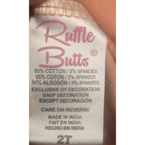 RuffleButts Toddler Girls Romper Jumpsuit 2T Pink Coral Ruffle Bum Long Sleeve - Picture 5 of 10